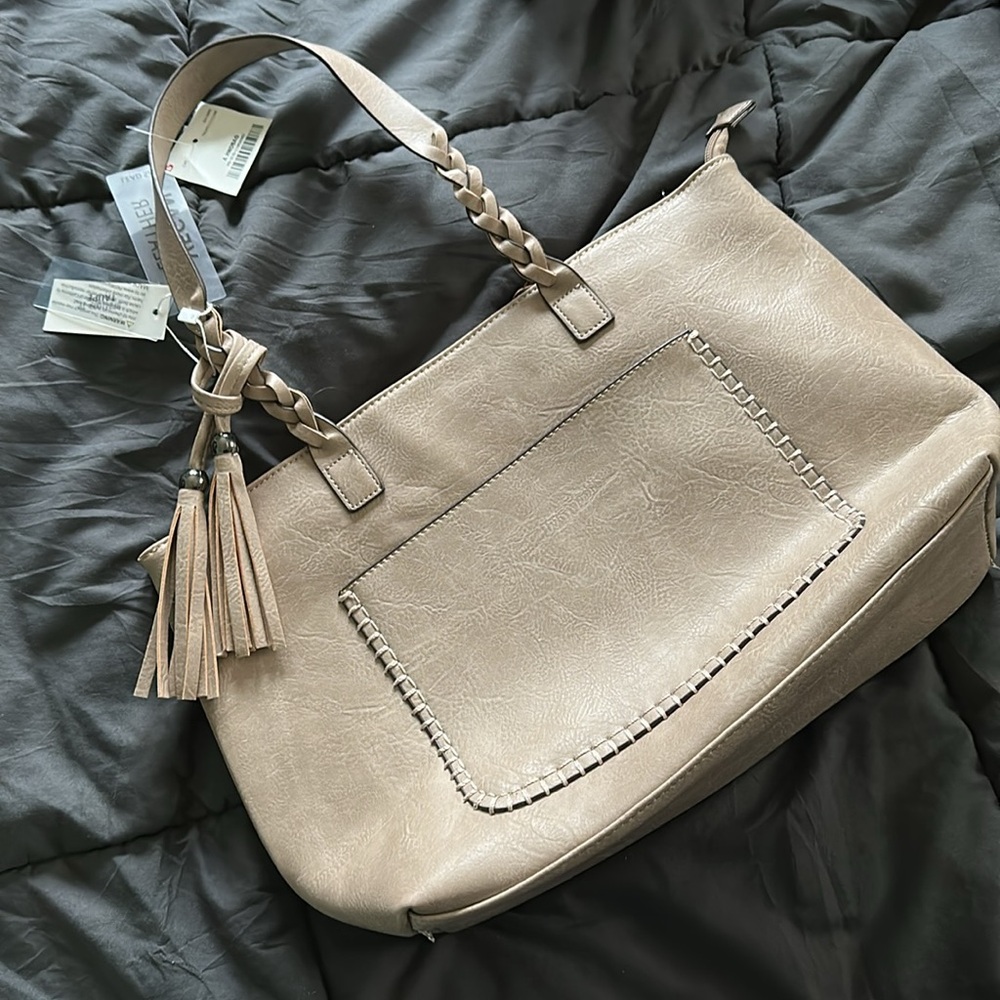 New With Tags: Taupe Purse, Large Tote Handbag